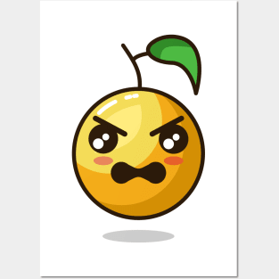 emoji orange angry react Posters and Art